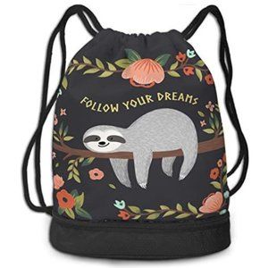 Men Women Baby Sloth Drawstring Backpack Bag